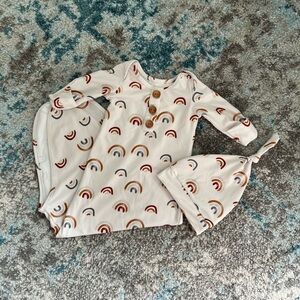 Caden Lane Knotted Gown Brown Taupe Rainbows